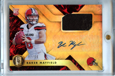 Baker Mayfield 2018 Panini Gold Standard Rookie Patch Auto 93/99 #201