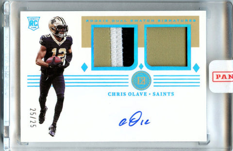 Chris Olave 2022 Panini Encased Rookie Dual Swatch Signatures Patch Auto 25/25 #RSS-CO