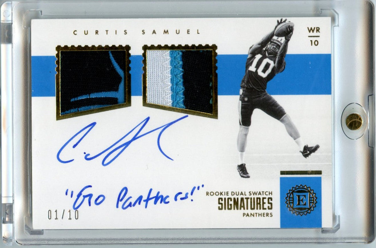 Curtis Samuel 2017 Encased Football Rookie Dual Swatch Signatures Patch Auto 1/10 #RDS-CS
