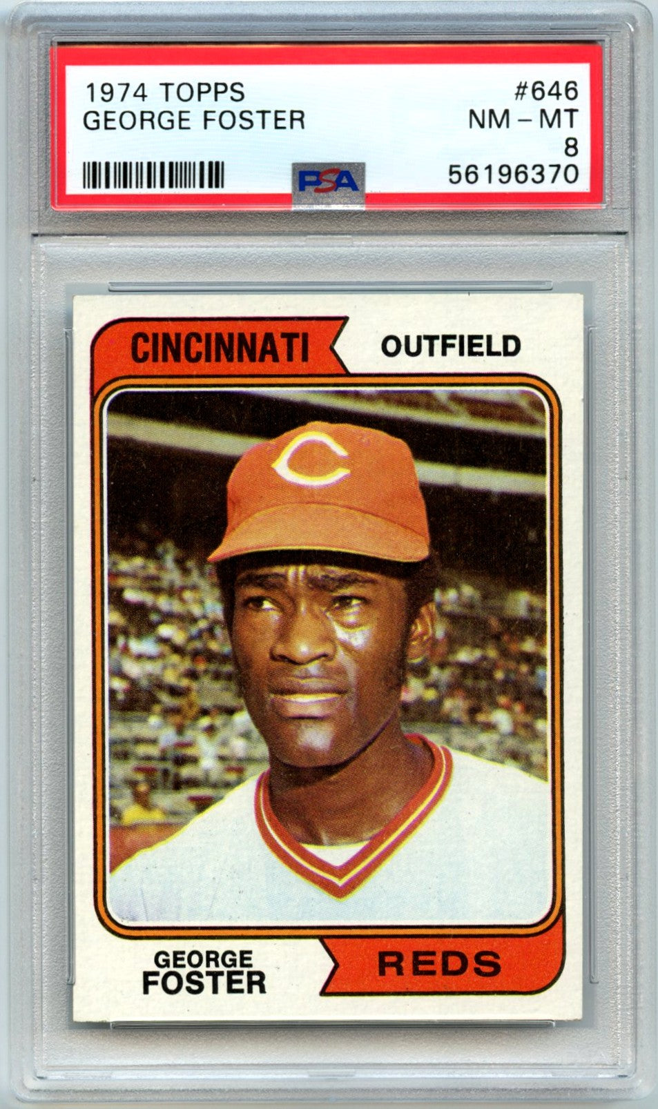 George Foster 1974 Topps #646 PSA 8