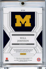 Will Johnson 2025 National Treasures Football Red Jumbo Patch Auto 1/11 #94