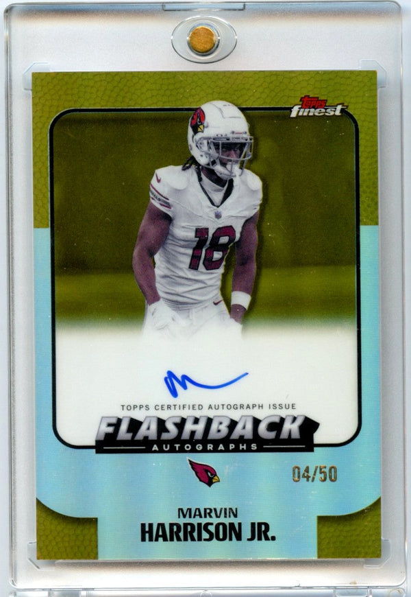 Marvin Harrison Jr. 2025 Topps Finest Flashback Autographs Gold Auto 4/50 #FBA-MHJ