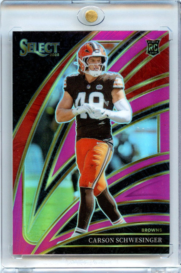 Carson Schwesinger 2025 Panini Select Football Club Level Purple Prizm 4/6 #254
