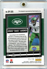 Ahmad "Sauce" Gardner 2022 Panini Chronicles Score Football Red Zone Rookie Auto 15/20 #SP-325