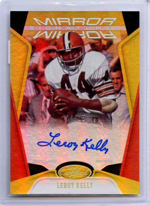 Leroy Kelly 2020 Panini Certified Mirror Signatures Gold Auto 4/15 #MS-LK