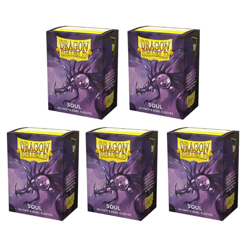 Dragon Shield Sleeves Standard Dual Matte Purple/Soul 100 Ct 5 Packs ATMDSH15062K2